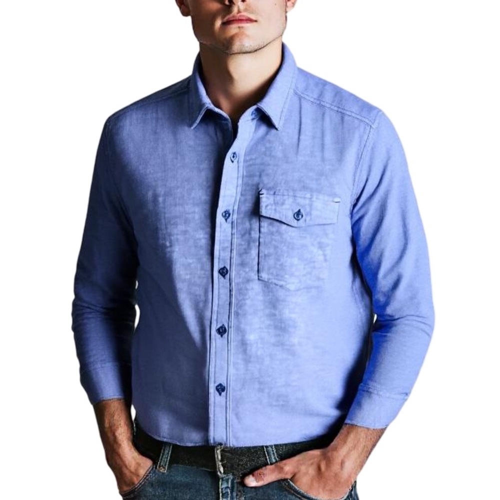 Patagonia Men’s Lightweight Long Sleeve Fjord Flannel Shirt Navy Blue Large
